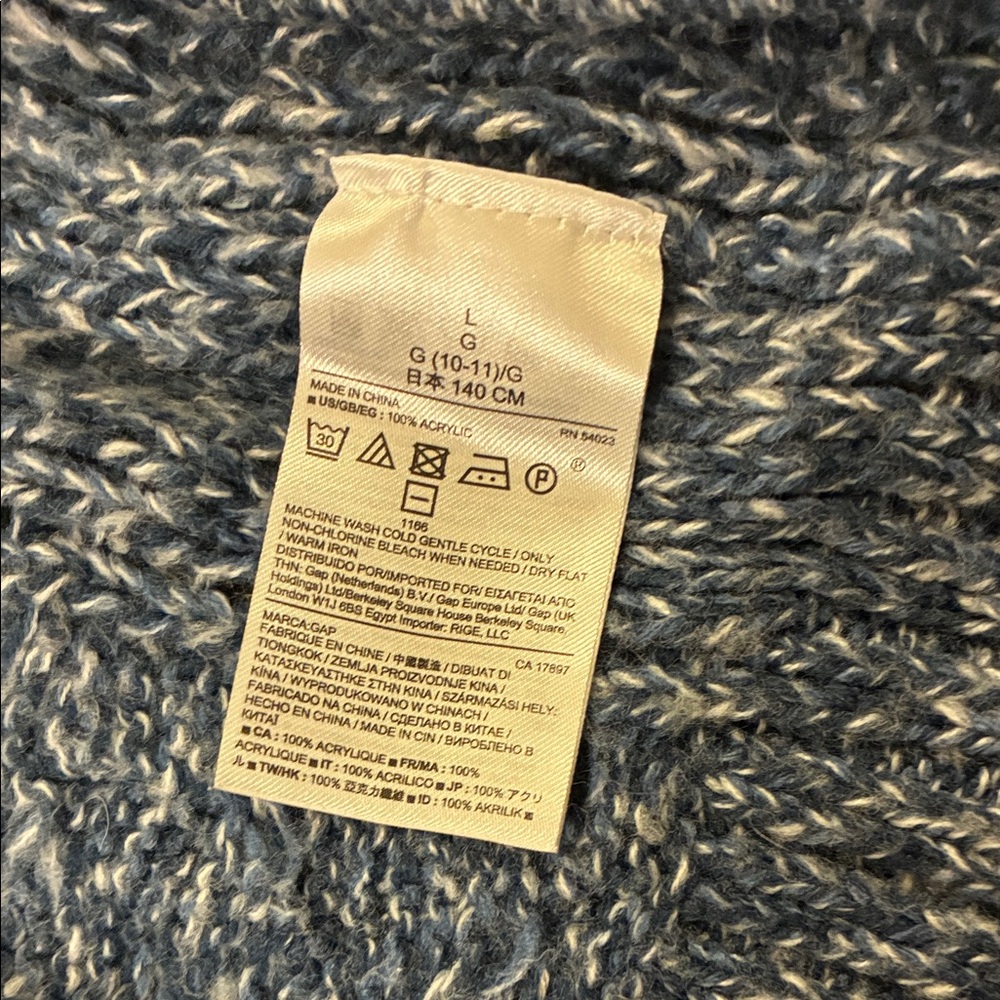 GAP Kids Heathered Blue Cardigan with knitted belt. - Picture 5 of 7